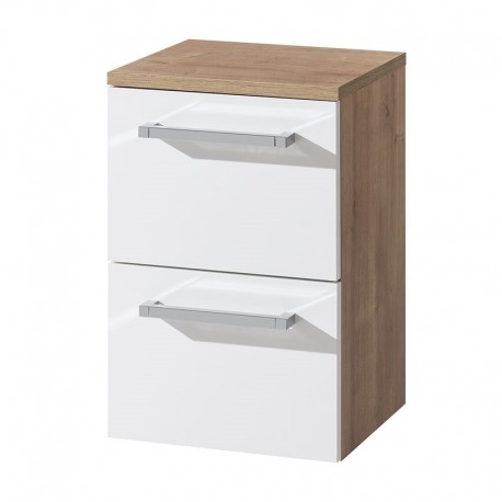 Bino koupelnová skříňka spodní 50 cm, bílá/dub