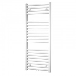 Otopný žebřík, rovný, 450x1330 mm, bílý, středové připojení
