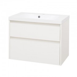 Opto, koupelnová skříňka s umyvadlem z litého mramoru 81 cm, bílá