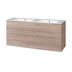Aira, koupelnová skříňka s keramickým umyvadlem 121 cm, dub
