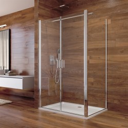 Sprchový kout, Lima, obdélník, 110x80x190 cm, chrom ALU, sklo Čiré