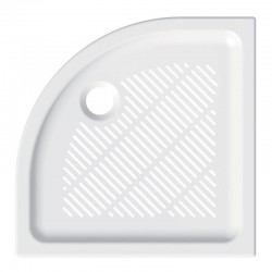 Čtvrtkruhová sprchová vanička, 90x90x6,5 cm, R550, keramická