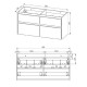 Opto, koupelnová skříňka s keramickým umyvadlem 121 cm, černá