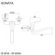 Dřezová nástěnná baterie, Sonáta, 150 mm, s ramínkem plochým vyhnutým 210 mm, chrom