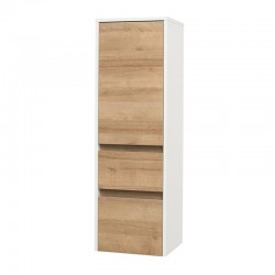 Opto koupelnová skříňka vysoká 125 cm, pravé otevírání, bílá/dub