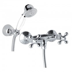 Sprchová nástěnná baterie, Retro Viktorie, 150 mm, s příslušenstvím, chrom