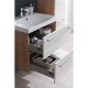 Bino, koupelnová skříňka s umyvadlem z litého mramoru 61 cm, bílá/dub