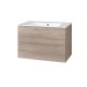 Aira, koupelnová skříňka s keramickym umyvadlem 81 cm, dub