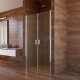 Sprchové dveře, LIMA, dvoukřídlé, lítací, 95x190 cm, chrom ALU, sklo Point