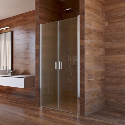 Sprchové dveře, LIMA, dvoukřídlé, lítací, 85x190 cm, chrom ALU, sklo Point