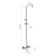 Termostatická nástěnná vanová baterie s hadicí, ruční a talířovou hranatou sprchou slim 200x200mm