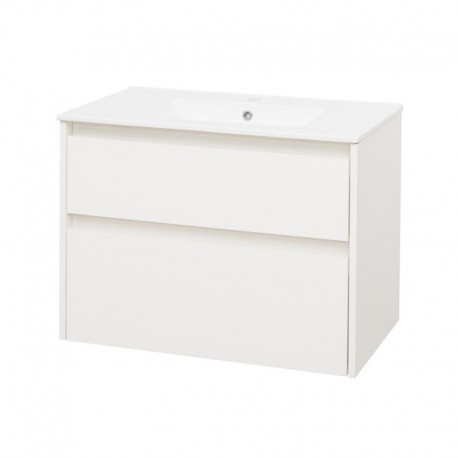 Opto, koupelnová skříňka s keramickým umyvadlem 81 cm, bílá