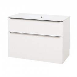 Mailo, koupelnová skříňka s keramickým umyvadlem 101 cm, bílá