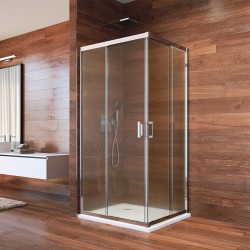 Sprchový kout, LIMA, čtverec, 120 cm, chrom ALU, sklo Point