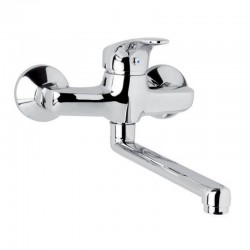 Dřezová nástěnná baterie, Sonáta, 100 mm, s ramínkem plochým rovným 210 mm, chrom