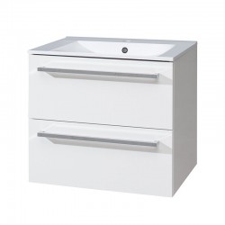 Bino, koupelnová skříňka s keramickým umyvadlem 61 cm, bílá
