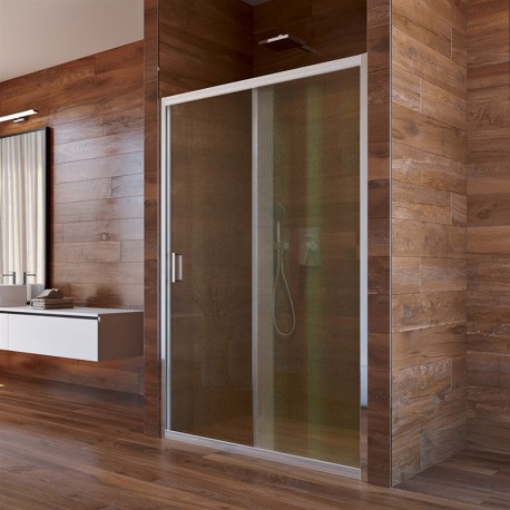 Sprchové dveře, Lima, dvoudílné, zasunovací, 120x190 cm, chrom ALU, sklo Point