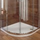 Čtvrtkruhová sprchová vanička, 100x100x3 cm, R550, bez nožiček, litý mramor