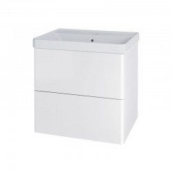 Siena, koupelnová skříňka s keramickym umyvadlem 61 cm, bílá lesk