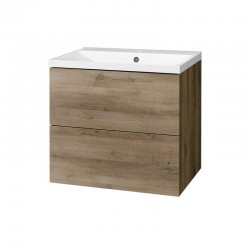 Aira, koupelnová skříňka s umyvadlem z litého mramoru 61 cm, dub