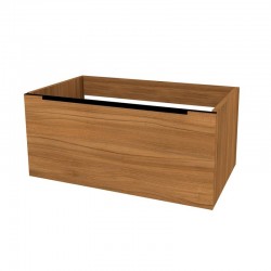 Mailo, koupelnová skříňka 101 cm, 1 zásuvka, černé madlo, Multidecor, Ořech Dijon přírodní