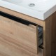 Mailo, koupelnová skříňka 81 cm, 1 zásuvka, černé madlo, Multidecor, Dub Arlington