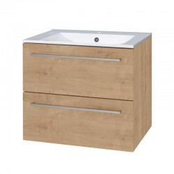 Bino, koupelnová skříňka s keramickým umyvadlem 61 cm, dub Arlington