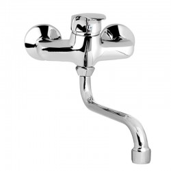Dřezová nástěnná baterie , 100 mm, s ramínkem trubkovým ø 18 mm - 300 mm, chrom