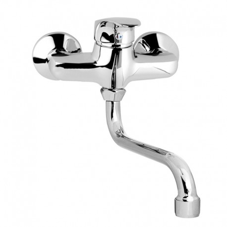 Dřezová nástěnná baterie , 100 mm, s ramínkem trubkovým ø 18 mm - 300 mm, chrom