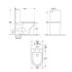 WC kombi, vyvýšené, vario odpad, kapotované, Smart Flush RIMLESS, keramické vč. sedátka